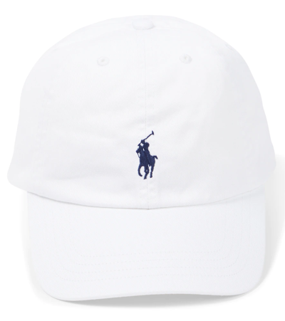 Polo Ralph Lauren Kids' Logo棉质棒球帽 In White