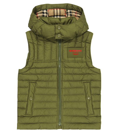 Burberry Kids Horseferry-appliqué Padded Gilet (3-14 Years) In Green