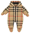 BURBERRY BABY VINTAGE CHECK PADDED ONESIE