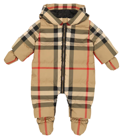Burberry Checked Baby Snowsuit Archive Beige