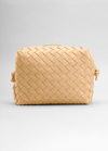 Bottega Veneta Loop Intrecciato Leather Crossbody Bag In Almond