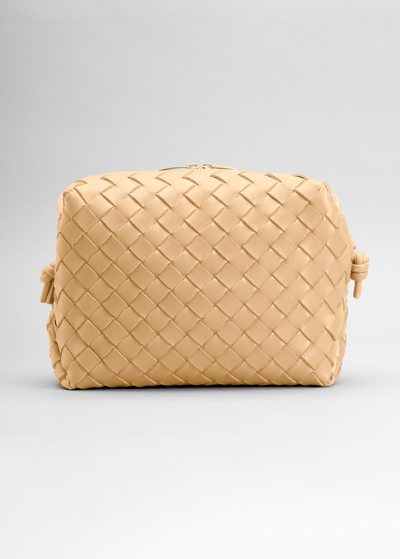 Bottega Veneta Loop Intrecciato Leather Crossbody Bag In Almond