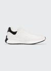 Alexander Mcqueen Calfskin Low-top Sneakers Paneled Curvy Sole In White-blac
