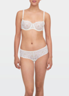 Chantelle Fleur Floral-embroidered Scalloped Demi Bra In Ivorygold-bj