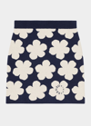 Kenzo Skirt With All-over Boke Flower Print In Midnight Blue