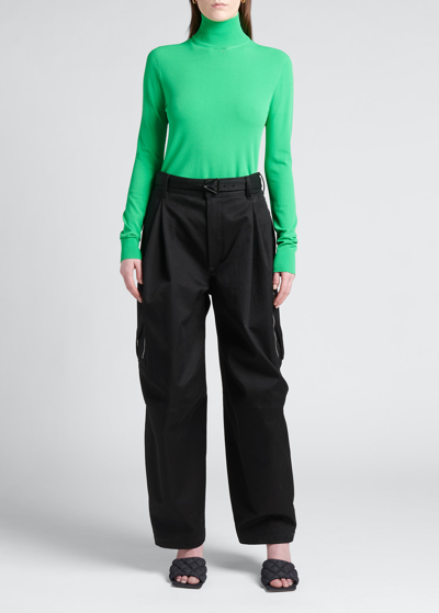 Bottega Veneta Light Weight Technoskin Sweater In Palm
