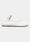 Miu Miu Leather Mary Jane Ballerina Flats In White