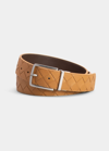 Bottega Veneta Men's Reversible Intrecciato Leather Belt In Multicolor