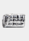 Bottega Veneta Cassette Mirror Padded Crossbody Bag In Silver