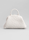 Bottega Veneta Mini Intrecciato Napa Top-handle Bag In Chalk