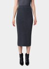 Akris Punto Virgin Wool-cashmere Midi Pencil Skirt In Slate