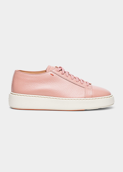 Santoni Low-top Sneakers 60780 Suede In Pink