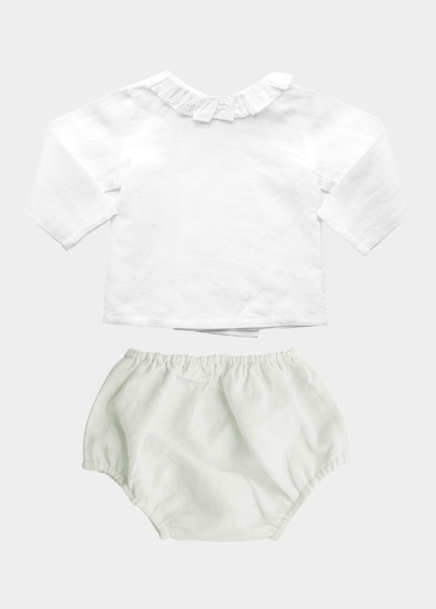 Louelle Girl's Top W/ Bloomers 2-piece Gift Set In French Grey