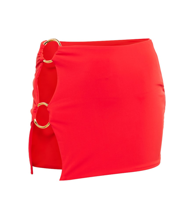Louisa Ballou Cutout Miniskirt In Cherry Red