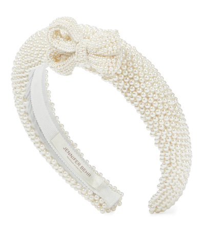 Jennifer Behr Mirabella Embellished Headband In Pearl