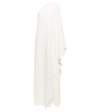 The Row Sparrow One-sleeve Draped Silk-cady Gown In Off White