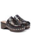 ALAÏA ALAÏA LASER-CUT LEATHER CLOGS