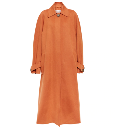 Sportmax Wool And Cashmere Coat In Orange