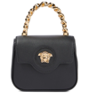 Versace Medusa Patent Chain Top-handle Crossbody Bag In Black- Gold