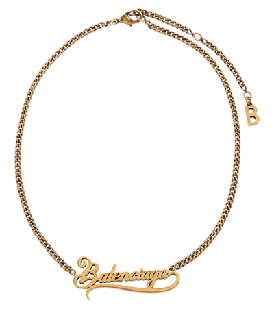 Balenciaga Typo Valentine Gold-tone Necklace