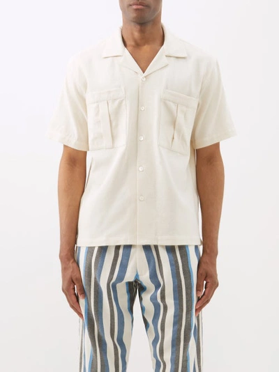 Marrakshi Life Patch-pocket Cotton-canvas Shirt In Cream