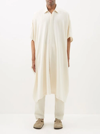 Marrakshi Life Handkerchief-hem Cotton-canvas Kaftan In Cream