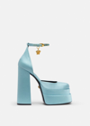 Versace Medusa Aevitas Platform Pumps, Female, Turquoise, 37.5