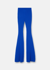 VERSACE RIBBED FLARED TROUSERS, FEMALE, BLUE, 44