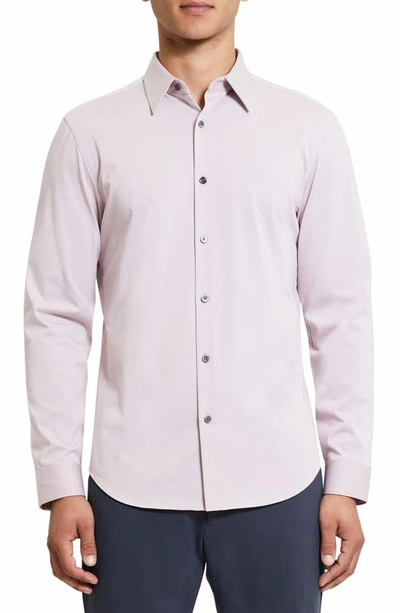Theory Sylvain Nd Structure Knit Button-up Shirt In Viola - Hgt