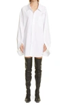 Alexander Wang French Cuff Cotton Oversized Shirt In White