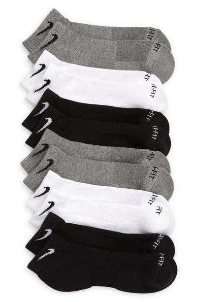 Nike Everyday Plus 6-pack Cushioned Low Socks In White/grey/black