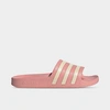 Adidas Originals Adidas Women's Originals Adilette Aqua Slide Sandals In Wonder Mauve/wonder White