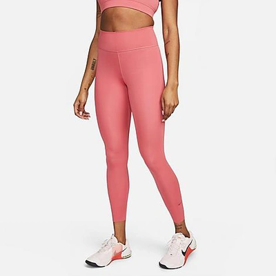 Nike Women's One Luxe Cropped Tights In Archaeo Pink/clear