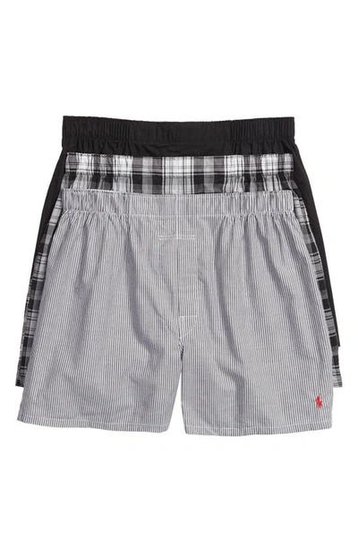 Polo Ralph Lauren Classic Fit Woven Boxers, Pack Of 3 In Bs/sp/pbd