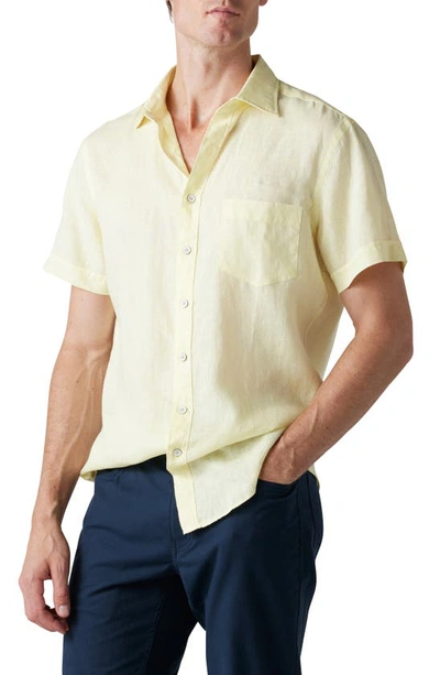 Rodd & Gunn Ellerslie Linen Textured Classic Fit Button-up Shirt In Limon