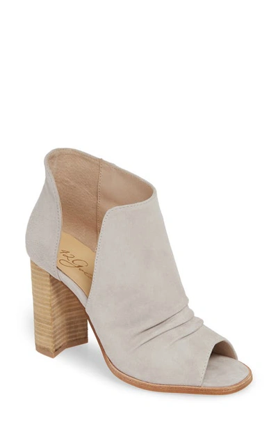 42 Gold Loyalty Open Toe Bootie In Fog Suede