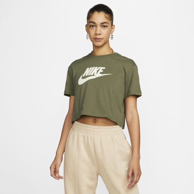 Nike Women's  Sportswear Essential Cropped Logo T-shirt In Green