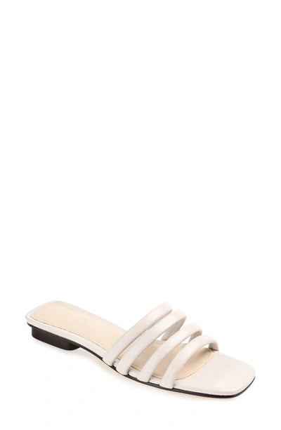 Journee Signature Cenci Strappy Slide Sandal In Off White