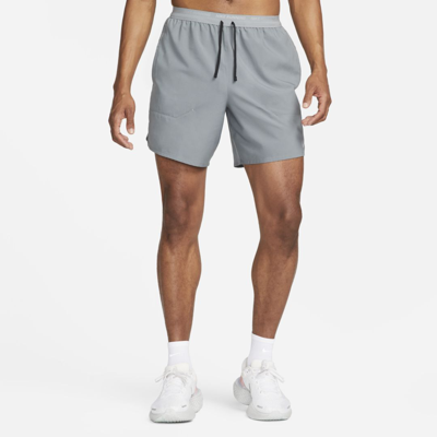 Nike Men's Stride Dri-fit 7" Unlined Running Shorts In Grey