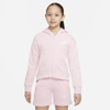 Nike Sportswear Club Fleece Big Kids' (girls') Full-zip Hoodie In Pink