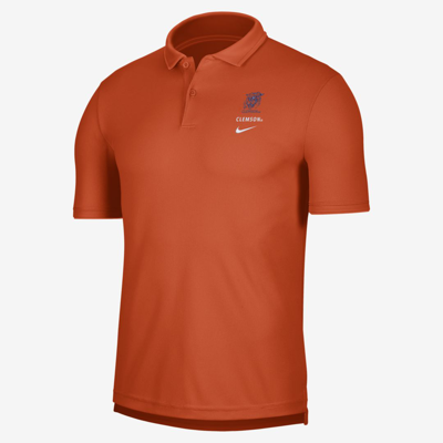 Nike Men's College Dri-fit (clemson) Polo In Orange