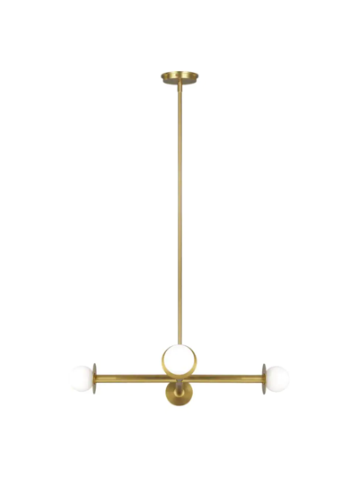 Kelly Wearstler Nodes Wide Chandelier In Burnished Brass