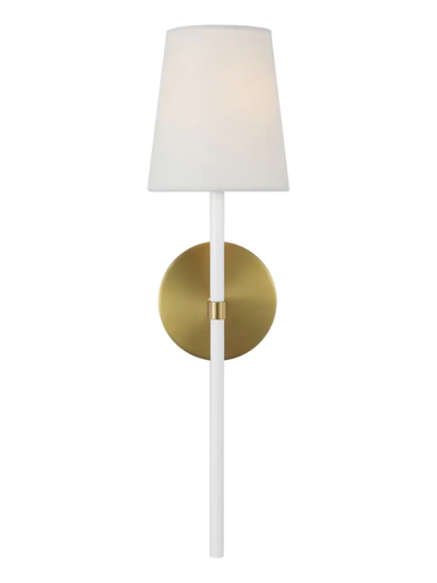 Kate Spade Monroe Polished Nickel Tail Sconce In Burnished Brass