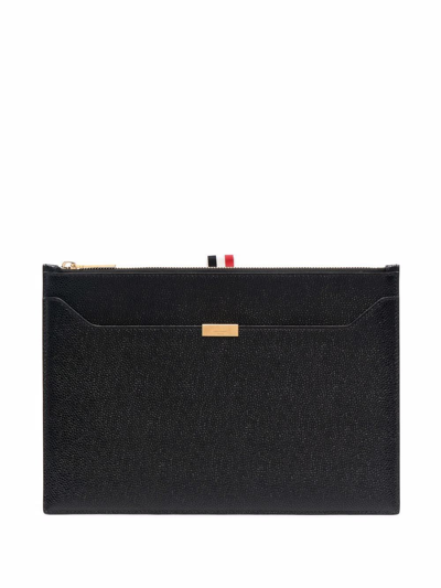 Thom Browne Small Zipped Clutch In Schwarz