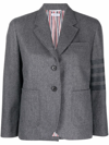 Thom Browne 4-bar Stripe Single-breasted Blazer In Grey