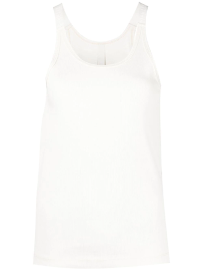 Dion Lee Logo-strap Ribbed Tank Top In White