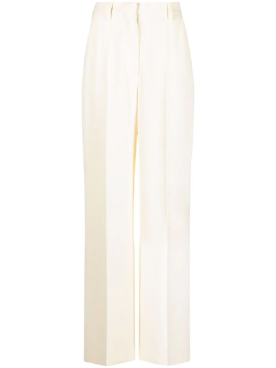 Nanushka High-waisted Straight-leg Tailored Trousers In White