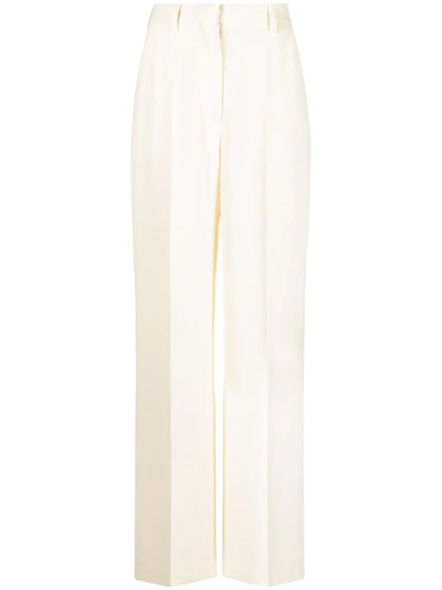 Nanushka High-waisted Straight-leg Tailored Trousers In Vanilla
