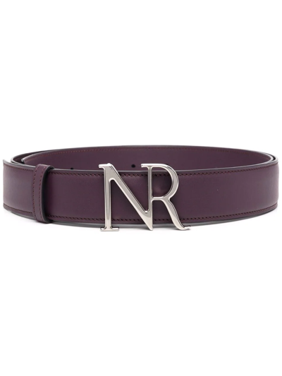 Nina Ricci Logo-buckle Leather Belt In Red