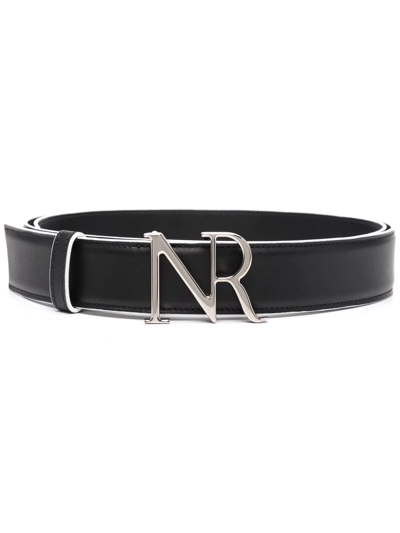 Nina Ricci Logo-buckle Leather Belt In Schwarz